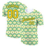 Custom Name and Number Dollar Sign Money Theme T-Shirt in White Yellow Midnight Green 3D Pattern Design Personalized White