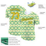Custom Name and Number Dollar Sign Money Theme T-Shirt in White Yellow Midnight Green 3D Pattern Design Personalized White
