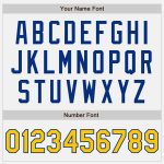Custom Name and Number Varsity Letterman Jacket - Personalized White Yellow-Royal Bomber Style Personalized White Yellow-Royal