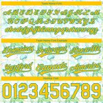 Custom Name and Number Basketball Shorts with 3D Pattern Aquatic Plants and Jellyfish in White Yellow Teal Personalized White