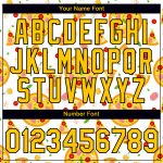 Custom Team Name Number Pizza Performance T-Shirt with Yellow-Black 3D Pattern Design for Food Lovers Personalized With Yellow-Black