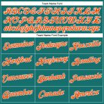 Custom Womens V-Neck Baseball Jersey with Name and Number - Aqua Orange-White Cropped Design Personalized Women's Aqua Orange-White