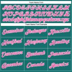 Custom Name Number Womens Aqua Pink-White V-Neck Baseball Jersey Cropped Personalized Women's Aqua Pink-White V-Neck Cropped