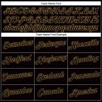 Custom Name and Number Womens V-Neck Black and Old Gold Cropped Baseball Jersey - Personalized Team Apparel Personalized