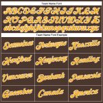 Custom Womens V-Neck Baseball Jersey - Personalized Brown Gold-White Team Name & Number - Cropped Style Personalized Women's