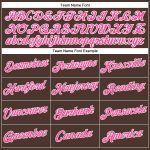 Custom Name and Number Womens V-Neck Cropped Baseball Jersey - Personalized Brown Pink-White Team Apparel Personalized Women's