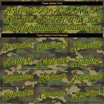 Personalized Camo V-Neck Cropped Baseball Jersey for Women - Custom Name & Number, Green-Gold Salute To Service Personalized