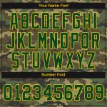 Personalized Camo V-Neck Cropped Baseball Jersey for Women - Custom Name & Number, Green-Gold Salute To Service Personalized