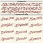 Custom Name Number Personalized Womens V-Neck Cropped Baseball Jersey Cream Crimson Personalized Women's Cream Cream-Crimson