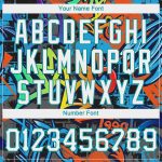 Custom Name Number Womens 3D V-Neck Cropped Baseball Jersey in White Aqua Graffiti Pattern Geometric Design Personalized