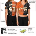 Custom Name Number Womens Graffiti Baseball Jersey V-Neck Cropped 3D White Old Gold Pattern Personalized Women's Graffiti
