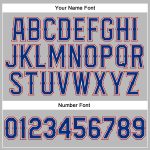 Custom Womens Gray V-Neck Baseball Jersey with Royal Red Details - Personalized Name and Number, Cropped Style Personalized