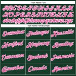 Custom Name and Number Personalized Womens Green Pink-White V-Neck Cropped Baseball Jersey Personalized Women's Green Pink-White