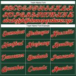 Custom Name and Number Womens Green Red-Cream V-Neck Baseball Jersey - Personalized Cropped Team Apparel Personalized Women's