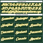 Custom Name and Number Womens Cropped Baseball Jersey in Green White-Gold V-Neck Design Personalized Women's Green White-Gold