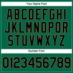 Custom Name and Number Personalized Womens Baseball Jersey in Kelly Green, Black and Old Gold V-Neck, Cropped Style Personalized