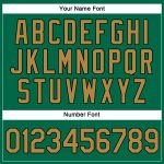 Personalized Baseball Jersey for Women - Custom Name & Number in Kelly Green, Old Gold, Black V-Neck, Cropped Style Personalized