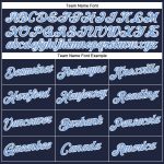 Custom Name and Number Womens Navy Light Blue-White V-Neck Cropped Baseball Jersey Personalized Women's Navy Light Blue-White
