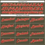 Personalized Womens V-Neck Cropped Baseball Jersey Salute to Service Custom Name and Number in Olive Red Cream Personalized