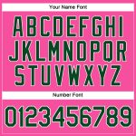 Custom Name and Number Personalized Womens V-Neck Cropped Baseball Jersey in Pink Green-White Personalized Women's Pink Green-White