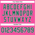 Custom Name and Number Personalized Womens V-Neck Cropped Baseball Jersey in Pink and Kelly Green Personalized Women's Pink