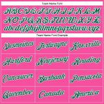 Custom Name and Number Personalized Womens V-Neck Cropped Baseball Jersey in Pink and Kelly Green Personalized Women's Pink