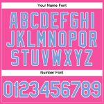 Custom Name Number Womens V-Neck Cropped Baseball Jersey Pink Light Blue White Personalized Women's Pink Light Blue-White