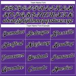 Custom Name and Number Womens Baseball Jersey V-Neck Cropped Purple Black-White Personalized Women's Purple Black-White V-Neck