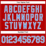 Custom Name Number Womens V-Neck Cropped Baseball Jersey Red Light Blue-White Personalized Team Apparel Personalized Women's