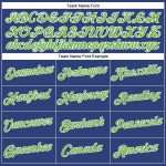 Custom Name Number Womens V-Neck Cropped Baseball Jersey Royal Neon Green White Personalized Women's Royal Neon Green-White