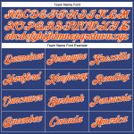 Custom Name and Number Womens V-Neck Baseball Jersey - Royal Orange-White Cropped Design Personalized Women's Royal Orange-White