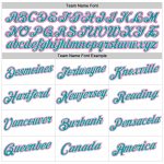 Custom Name Number Personalized Womens Cropped Baseball Jersey in White Pink Aqua V-Neck Personalized Women's White Pink-Aqua