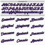 Custom Name and Number Personalized Womens V-Neck Cropped Baseball Jersey White Purple Black Personalized Women's White Purple-Black