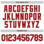 Custom Name and Number Personalized Womens V-Neck Cropped Baseball Jersey - White Red Black Team Apparel Personalized Women's