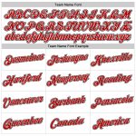 Custom Name and Number Personalized Womens V-Neck Cropped Baseball Jersey - White Red Black Team Apparel Personalized Women's