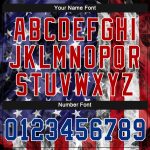 Custom American Flag Womens 3D V-Neck Cropped Baseball Jersey - Personalized Name & Number, White Royal-Red Personalized