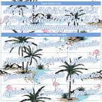 Personalized Womens 3D V-Neck Cropped Baseball Jersey - White & Light Blue Hawaii Palm Trees Personalized Women's White White-Light