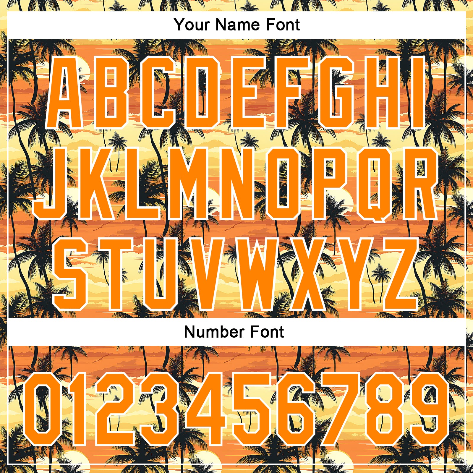 Personalized Yellow Bay Orange-White 3D Pattern Design Tropical Hawaii Palm Trees Authentic Baseball Jersey Team Custom Name and Number Personalized Baseball Jersey with Tropical Hawaii Palm Trees Design, Custom Name and Number, Yellow Bay Orange-White 3D Pattern - Image 5