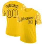 Custom Dollar Sign Money Theme Performance T-Shirt with 3D Yellow Black Pattern - Personalized Team Name & Number Personalized
