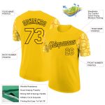 Custom Dollar Sign Money Theme Performance T-Shirt with 3D Yellow Black Pattern - Personalized Team Name & Number Personalized