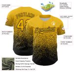 Custom Name Number Baseball Jersey - Personalized 3D Black Yellow Gradient Irregular Design Team Apparel Personalized Yellow