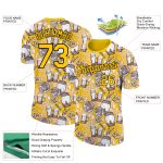 Custom Oktoberfest Beer Festival T-Shirt with Personalized 3D Yellow Black Pattern, Team Name & Number - Performance Shirt