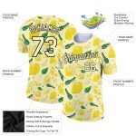 Custom Team Name and Number T-Shirt with Personalized Yellow Black 3D Flower and Fruit Pattern for Summer Holidays Personalized