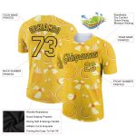 Personalized Summer Holiday Fruit T-Shirt with Custom Name and Number - Yellow Black 3D Pattern Design Team Wear Personalized