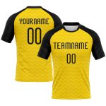 Custom Name and Number Volleyball Uniform Jersey - Personalized Yellow Black Geometric Sublimation Team Gear Personalized