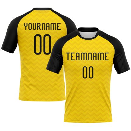 Custom Name and Number Volleyball Uniform Jersey - Personalized Yellow Black Geometric Sublimation Team Gear Personalized