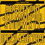 Custom Name Number Sublimation Soccer Jersey for Teams - Personalized Yellow Black Lines and Dots Design Personalized Yellow