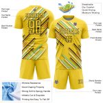Custom Name Number Soccer Jersey - Personalized Yellow Black Lines Sublimation Team Uniform Personalized Yellow Black Lines