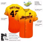 Custom Name Number Authentic Fade Fashion Baseball Jersey - Personalized Yellow Black Orange Team Personalized Yellow Black-Orange