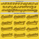 Custom Team Name Number Yellow Black Vapor Performance Golf Polo Shirt Personalized Yellow Black Performance Vapor Golf Polo
